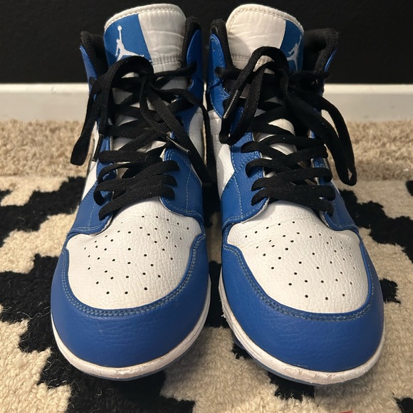 Jordan 1 mid baseball cleats blue/ wht size 10.5 - Picture 2 of 6